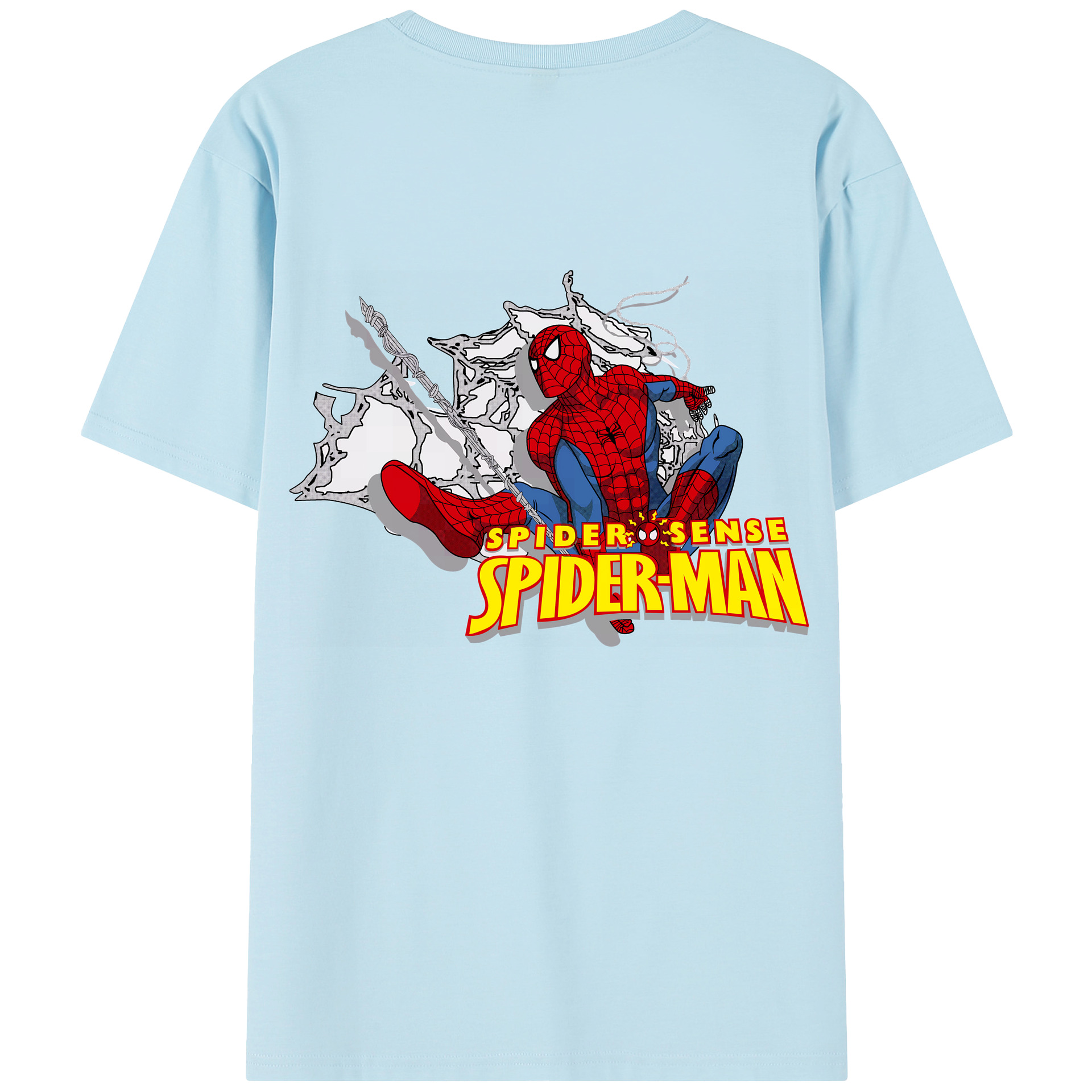 （画像用） Spider Man スパイダーマン 綿100％半袖Tシャツ（背面プリント）